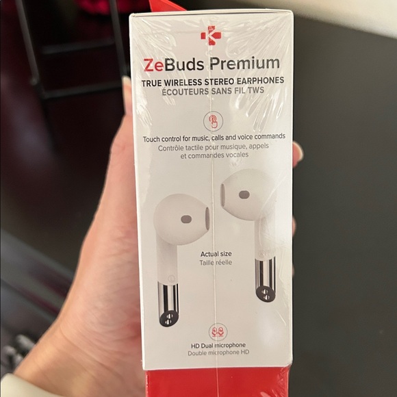 NFS MyKronoz ZEBUDS Premium Silver NIB Wireless Bluetooth In-Ear Headphones - Picture 8 of 16